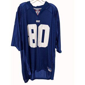 Reebok NFL New York Giants Shockey Jersey‎ #80 Mens 2XL Blue Nylon